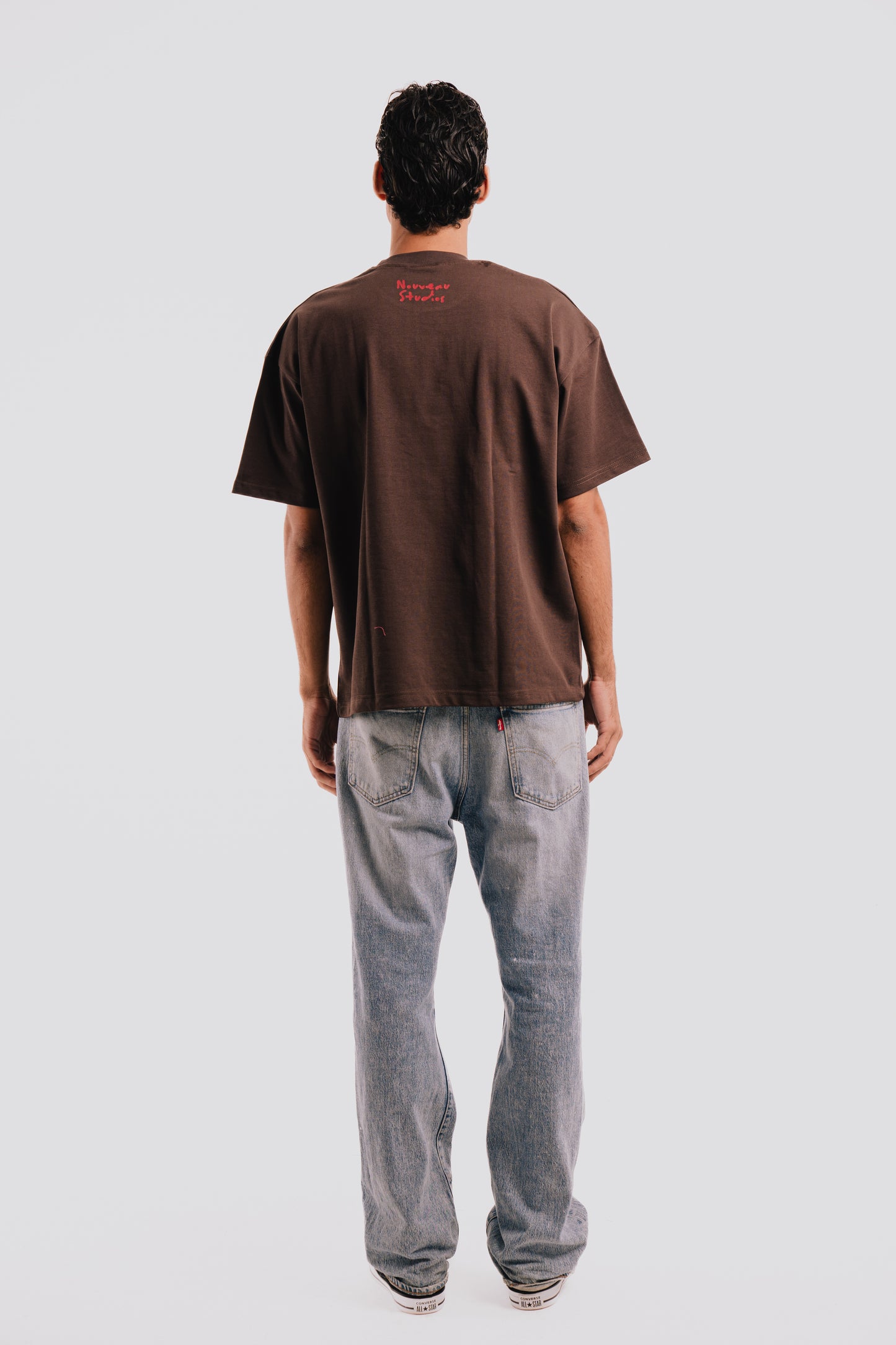 Nouveau Print T-Shirt - Espresso x Red