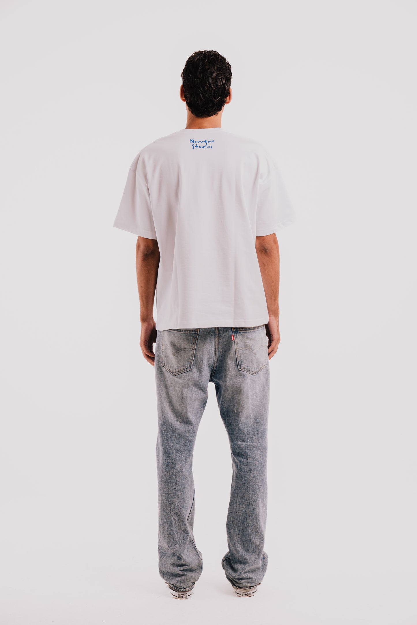 Nouveau Print T-Shirt - White x Blue