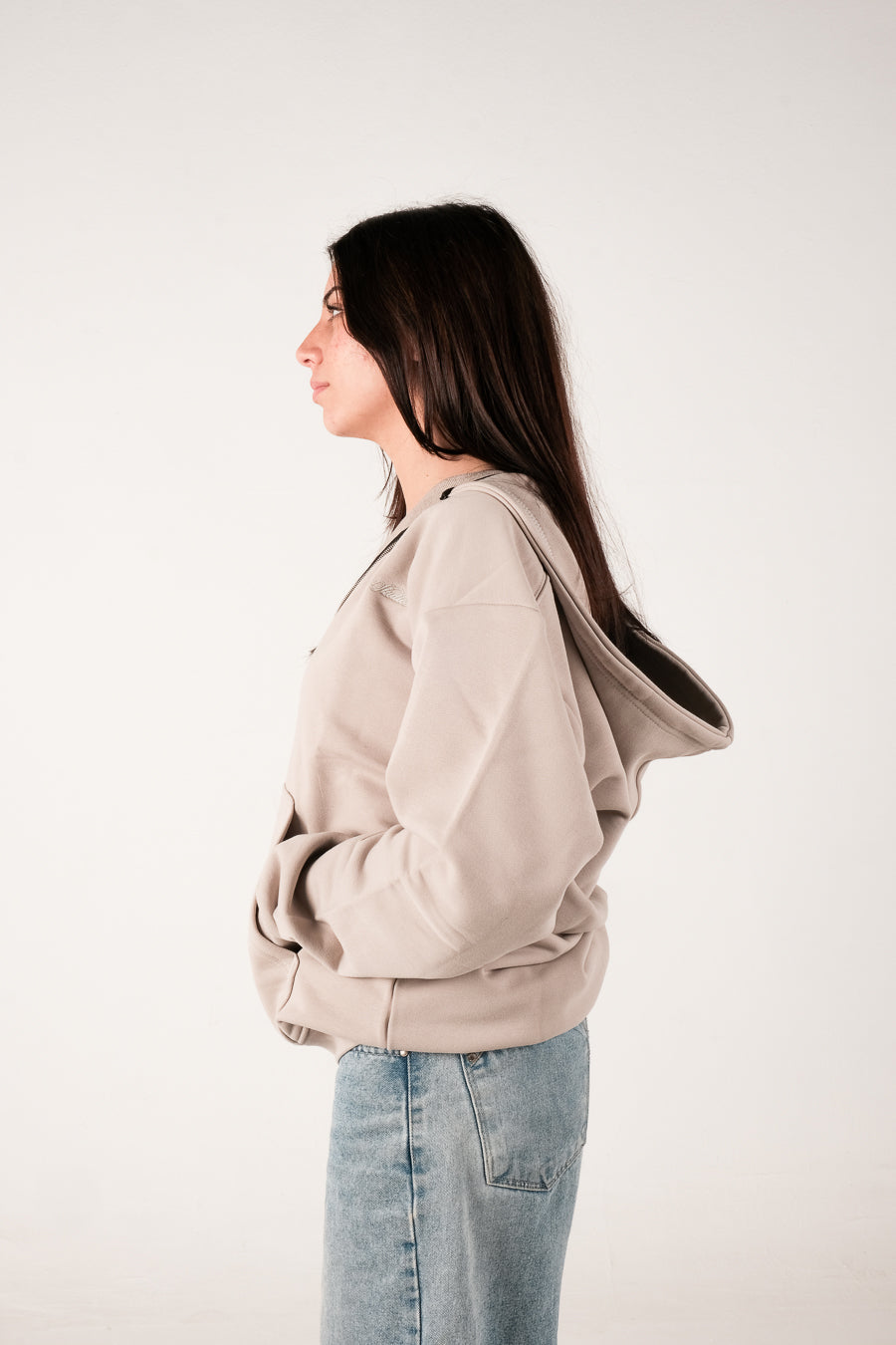 Heavyweight Zip-up -Beige