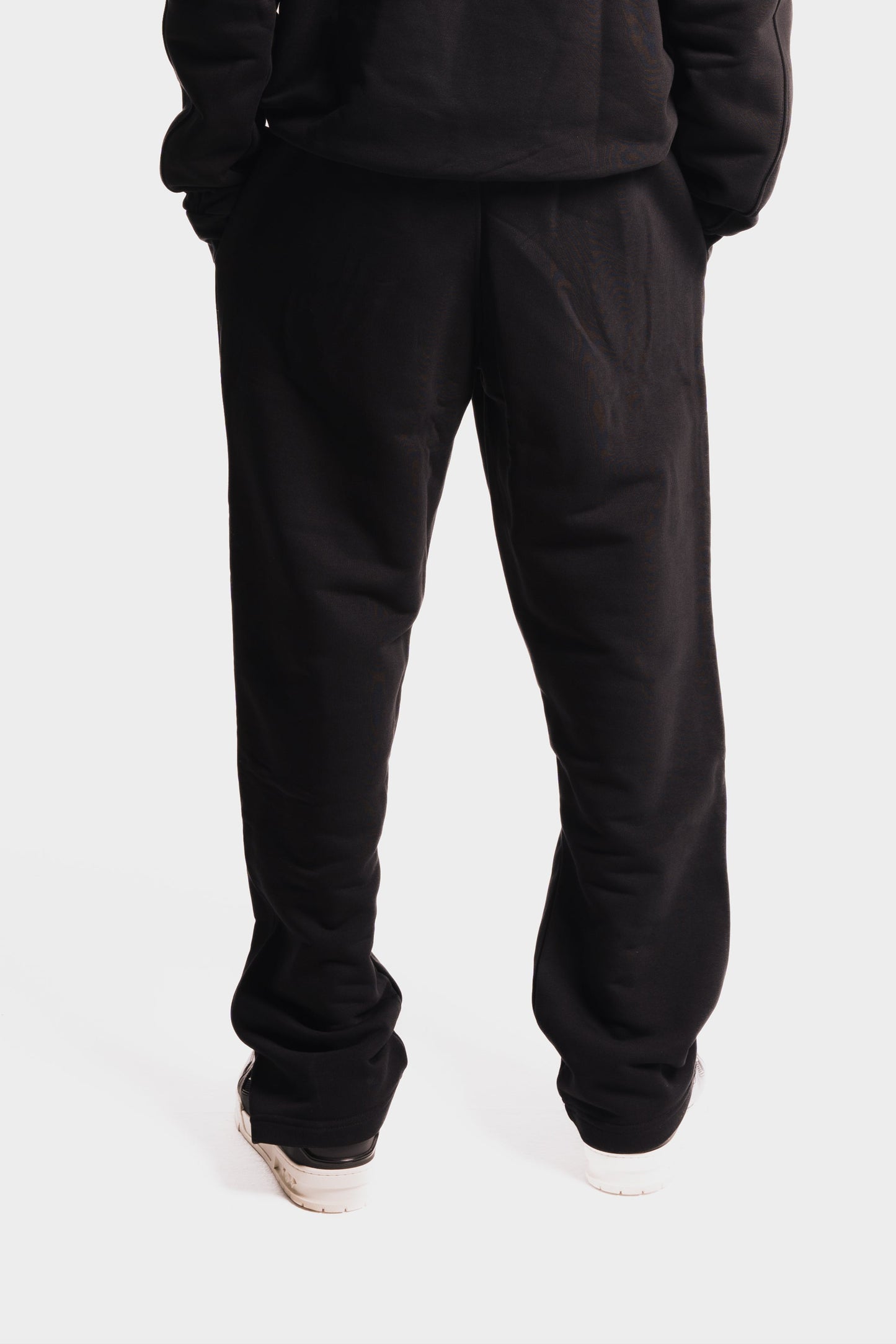 Open Leg Sweatpants - Black